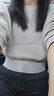 無(wú)印良品（MUJI）女式 棱紋編織 圓領(lǐng)短款針織衫 長(zhǎng)袖女款 女裝 薄款毛衣 燕麥色 S (155/80A) 曬單實(shí)拍圖