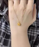 卡派亞金包銀花朵吊墜女5G黃金掛墜新款花絲鎖骨項鏈520送女友生日禮物 花意吊墜+925銀鍍金鏈 曬單實拍圖