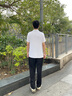 卡賓（CABBEEN）【織帶拼接】直筒休閑褲男2025年夏季薄款透氣寬松運動長褲 煤黑色01（寬松版型） M /170/48 曬單實拍圖