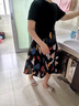 FSHE棉麻連衣裙女2025年新款夏季女裝韓版寬松顯瘦文藝范印花 黑色 L 【建議90-105斤】 曬單實(shí)拍圖