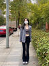 MELROSEMOOD黑色微喇叭牛仔褲女2025小個(gè)子女裝春季新款高腰顯瘦百搭馬蹄褲子 黑色（長褲） M 曬單實(shí)拍圖