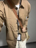 暢登工裝襯衫式翻領(lǐng)外套男士2025春秋款美式日系寬松休閑長(cháng)袖襯衣男 卡其色 2XL 曬單實(shí)拍圖