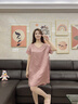 絲界真絲睡裙女商場(chǎng)同款夏季涼感V領(lǐng)桃心蕾絲邊睡衣系帶顯瘦家居服 曬單實(shí)拍圖