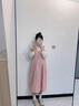 苒琦媽咪孕婦春裝連衣裙2025新款大碼孕期背帶裙孕媽媽寬松裙子春秋款套裝 粉紅色 L 曬單實(shí)拍圖