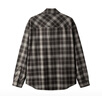 gxg.jeans男裝25春新品雙色格子長(cháng)袖襯衫慵懶襯衫外套#J25D031002 米咖格 2XL 曬單實(shí)拍圖