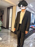 羅蒙（ROMON）西服套裝男士春季新款結婚禮服伴郎服職業(yè)工裝商務(wù)面試西裝二件套 黑色兩?？?(西服+褲子) XL 參考140-155斤左右 曬單實(shí)拍圖
