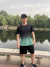 JEEP SPIRIT吉普運動(dòng)套裝男士夏冰絲速干衣健身t恤跑步短袖短褲羽毛球訓練服 黑綠 XL 曬單實(shí)拍圖