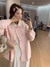 韓惠芷美式復(fù)古加厚棒球服外套女春秋新款韓版寬松百搭學(xué)生夾克機(jī)車風(fēng)潮 A79杏色春秋款 【雙層有內(nèi)里】 L 【建議100-125斤】 曬單實(shí)拍圖