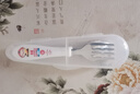 愛(ài)嬰小鋪兒童學(xué)習訓練叉勺餐具吃飯勺湯勺湯羹不銹鋼叉勺便攜收納盒 白色叉勺套裝（滑板熊） 曬單實(shí)拍圖