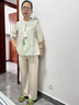 俞兆林（YUZHAOLIN）媽媽夏裝短袖雪紡上衣2025新款闊太太T恤小衫中老年女裝夏季套裝 778綠色上衣 2XL (推薦105-120斤) 曬單實(shí)拍圖