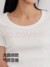森馬（Semir）涼感T|短袖T恤女夏季短款緊身大圓領(lǐng)正肩純色基礎款101325100006 曬單實(shí)拍圖