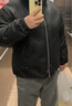 GXG男裝 蛋白pu皮面包服男立領(lǐng)羽絨服 23冬 墨綠色 165/S 曬單實(shí)拍圖
