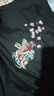 攸帝娣夏季中國風(fēng)錦鯉棉質(zhì)復(fù)古百搭刺繡T恤短袖男2025新款時尚體恤ins潮 黑色 2XL 建議140-155斤 曬單實拍圖