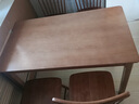 鶴升全實(shí)木餐桌家用餐桌椅組合小戶(hù)型現代吃飯桌快餐廳長(cháng)方形餐桌子 單桌【48MM腿+實(shí)木生態(tài)板】櫻桃色 80cm 80*40*75CM 曬單實(shí)拍圖