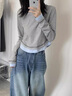 薩拉維夫條紋長袖t恤女2025春秋新款小個子短款收腰內(nèi)搭打底衫上衣 條紋 S 曬單實(shí)拍圖