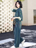 皮爾卡丹（pierre cardin）新中式國風(fēng)盤(pán)扣牛仔套裝女2024春秋季時(shí)尚氣質(zhì)休閑兩件套闊腿褲子 藍色兩件套 2XL （125-135斤） 曬單實(shí)拍圖