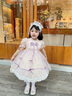 G.DUCKKIDS童裝洛麗塔公主裙女童連衣裙夏季新款高端生日禮服兒童裙子蓬蓬裙 粉紫色連衣裙+頭飾 130 尺碼7~8歲【120-130cm】 曬單實(shí)拍圖