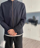 啄木鳥(niǎo)品牌外套男2025春秋季新款休閑立領(lǐng)夾克男士中老年爸爸裝純色上衣 JD1011/3323藏青色 XL 曬單實(shí)拍圖