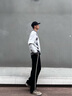 卡賓（CABBEEN）【織帶拼接】直筒休閑褲男2025年夏季薄款透氣寬松運動長褲 煤黑色01（寬松版型） S /165/46 曬單實拍圖