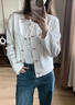 熙世界sllsky小香風(fēng)白色牛仔外套女2025春裝新款重工明線短款?yuàn)A克上衣 椰子白-圓領(lǐng)款 XL 曬單實(shí)拍圖