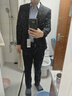 牧獅朗西服套裝男士修身職業(yè)正裝西裝套裝商務(wù)伴郎服新郎服結(jié)婚禮服男裝 曬單實(shí)拍圖