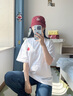 BORNCHAMPS/天生冠軍  夏季純棉寬松T恤男女同款休閑運(yùn)動(dòng)打底衫情侶短袖上衣 白色 L 曬單實(shí)拍圖
