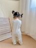 貝樂咿嬰兒衣服夏季空調服長袖連體衣莫代爾男女寶寶睡衣哈衣小童外出服 6677-淺藍+6831-淺綠 90cm （1-2歲22-26斤） 曬單實拍圖