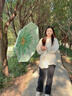 左都（ZUODU）遮陽(yáng)傘加大號(hào)防曬防紫外線彩膠大花太陽(yáng)傘女晴雨兩用折疊便攜雨傘 【翠菊】插畫彩膠upf50+晴雨兩用 曬單實(shí)拍圖