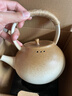 復(fù)古陶瓷燒水壺家用電陶爐戶外露營(yíng)泡煮茶壺圍爐煮茶器提梁大容量 提把圓壺（淺棕） 900ml 曬單實(shí)拍圖