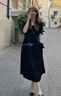 桑紀（SANGJI）孕婦連衣裙夏款2024大碼夏裝長(cháng)裙小個(gè)子孕媽媽時(shí)尚夏季裙子女 黑色【單件】 M碼 建議體重90-115斤 曬單實(shí)拍圖