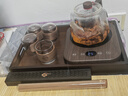 加厚耐高溫玻璃煮茶器家用電陶爐套裝小型煮茶壺泡茶器 透明壺+木紋爐+托盤(pán)+4杯 500ml 曬單實(shí)拍圖