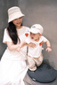 white wheat兒童2024夏季新款純棉母子印花短袖t恤寶寶親子裝母女 米白（兒童款） 90 cm 曬單實拍圖