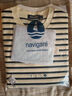 Navigare意大利小帆船男士條紋T恤25夏季新款圓領(lǐng)短袖體恤衫休閑百搭上衣 米白條紋 M 曬單實(shí)拍圖