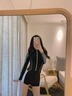 熱浪連體泳衣女防曬保守遮肚顯瘦修身長(zhǎng)袖游泳館游泳衣 3XL  黑灰色 曬單實(shí)拍圖