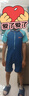 特步兒童泳衣男童寶寶連體中童防曬游泳衣2024大童新款男孩溫泉泳裝 蝴蝶藍 （單件） 130 /14碼【建議125-135cm 】 曬單實(shí)拍圖