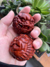 小葉紫檀手工紅木雕瑞獸貔貅保健球手把件男士隨身把玩件送禮健身 紫檀木雕貔貅手球4.0一對禮盒裝 曬單實拍圖