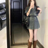 莫代爾復古牛仔連衣裙女2025年春夏季新款寬松百搭收腰顯瘦通勤時(shí)尚短裙 懷舊藍[含黑腰帶] M 100-115斤 曬單實(shí)拍圖