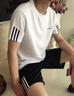 運動(dòng)套裝男夏季跑步運動(dòng)服休閑健身速干t恤冰絲短袖短褲ZT2016 白色 L （101-115斤） 曬單實(shí)拍圖