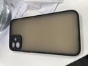 朗菱適用蘋果12手機(jī)殼iphone12保護(hù)套全包鏡頭防摔防指紋超薄魔方硅膠直邊撞色透明半磨砂男女 幻夜黑 曬單實(shí)拍圖