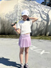 AMENCL運動(dòng)短裙女童夏季女大童速干網(wǎng)球裙褲假兩件褲子百褶兒童跑步褲裙 6006粉紫色 140 cm 曬單實(shí)拍圖