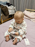 baby friend嬰兒睡袋前4后2竹棉紗布睡袋夏季薄款寶寶連體睡衣兒童防踢被90碼 曬單實(shí)拍圖