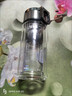 明徽雙層玻璃杯泡茶杯帶提手耐高溫防摔大容量車載辦公男茶水分離水杯 加厚高硼硅350ml【21*6.5】 曬單實拍圖