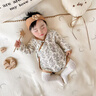 睡眠北鼻新生嬰兒包屁衣夏款男女寶寶衣服純棉紗布卡通偏開扣三角哈衣爬服 【長袖】迷霧森林+叢林趣兔 73cm 73碼 曬單實拍圖
