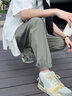 名創(chuàng  )優(yōu)品（MINISO）休閑褲子男款夏季高級感長(cháng)褲運動(dòng)速干冰絲涼感輕薄款透氣束腳褲男 橄欖綠(空白) L /175(體重120-140斤左右) 曬單實(shí)拍圖