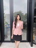 櫻芭妮小西裝外套女七分袖2025新款春夏韓版休閑百搭修身西服上衣 粉色西裝外套 L 【100-110斤】 曬單實(shí)拍圖