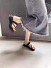 百麗弋沅 網(wǎng)紅套趾夾腳拖鞋女外穿2025新款夏季仙女風(fēng)人字拖厚底坡跟涼拖 黑色 36 (230mm) 曬單實(shí)拍圖
