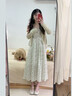 棉致裙子女夏法式甜美小清新仙氣超仙森系開衫碎花吊帶連衣裙兩件套裝 綠色開衫+吊帶裙 【套裝】 S 【建議100斤內(nèi)】 曬單實(shí)拍圖