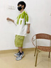 諾佳微淇男童夏季套裝2025新款夏裝中大兒童小男孩夏天帥氣短袖運動(dòng)兩件套 綠色 160 曬單實(shí)拍圖