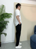 卡賓（CABBEEN）【涼感輕薄高彈】休閑褲男2025夏季新款黑色基礎百搭長(cháng)褲 煤黑色01 XL /180/52 曬單實(shí)拍圖