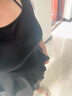 Jret大碼遮肚子荷葉邊正肩T恤打底衫女夏季胖妹妹短袖不規(guī)則收腰上衣 黑色 L 【建議100-120斤】 曬單實拍圖
